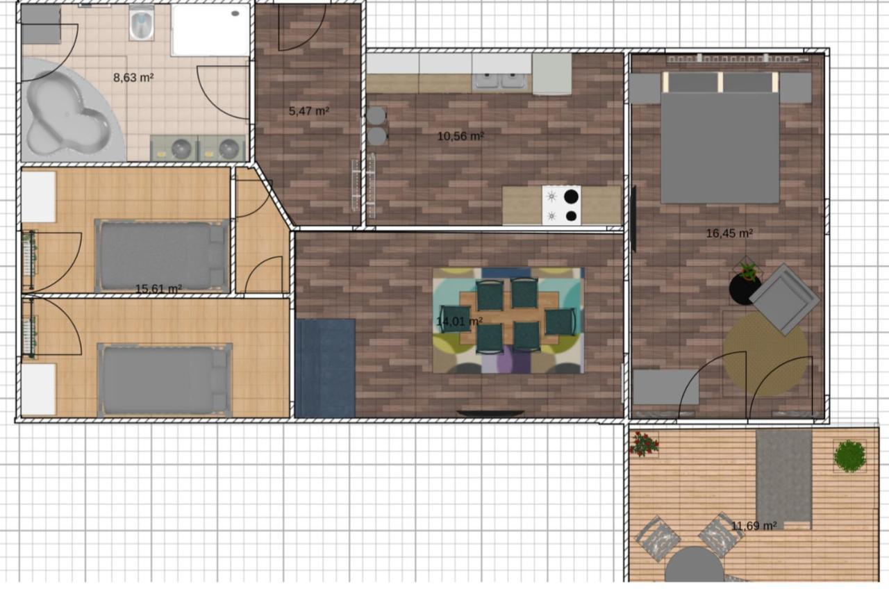 Humboldt 3 Schlafzimmer,wifi, Netflix Parken, Terrasse, Klimatisiert, Naehe Zentrum * Jena
